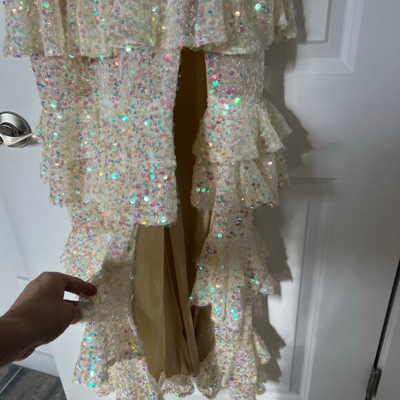 NEW Say Yes Sequin Tiered Gown Prom Multi color Dress‎ Iridescent - Picture 4 of 11
